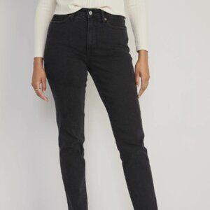 Old Navy O.G. Straight Black Moon Shade High Rise Secret-Smooth Pockets Jeans